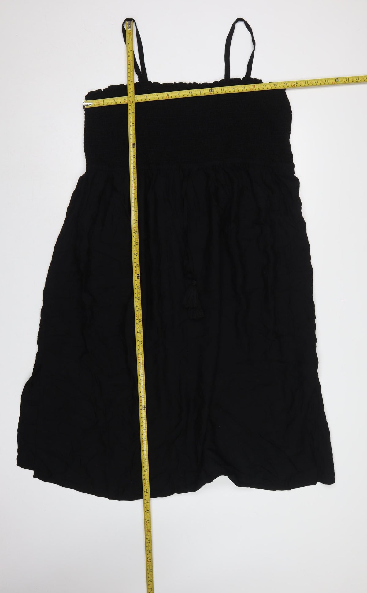 Marks & Spencer Women Black UK 24 Maxi Smocked Strappy Dress