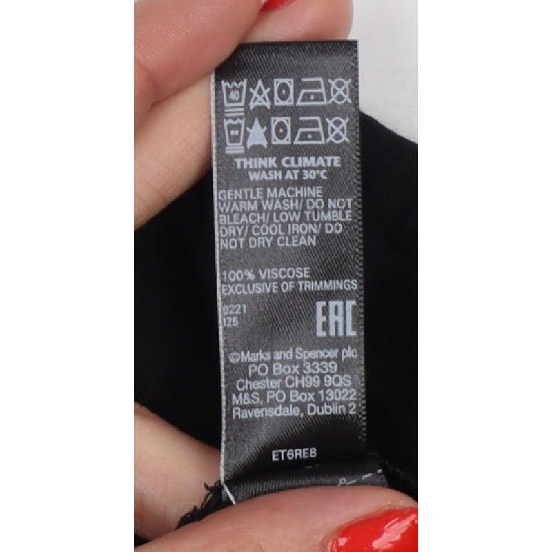 Marks & Spencer Women Black UK 24 Maxi Smocked Strappy Dress