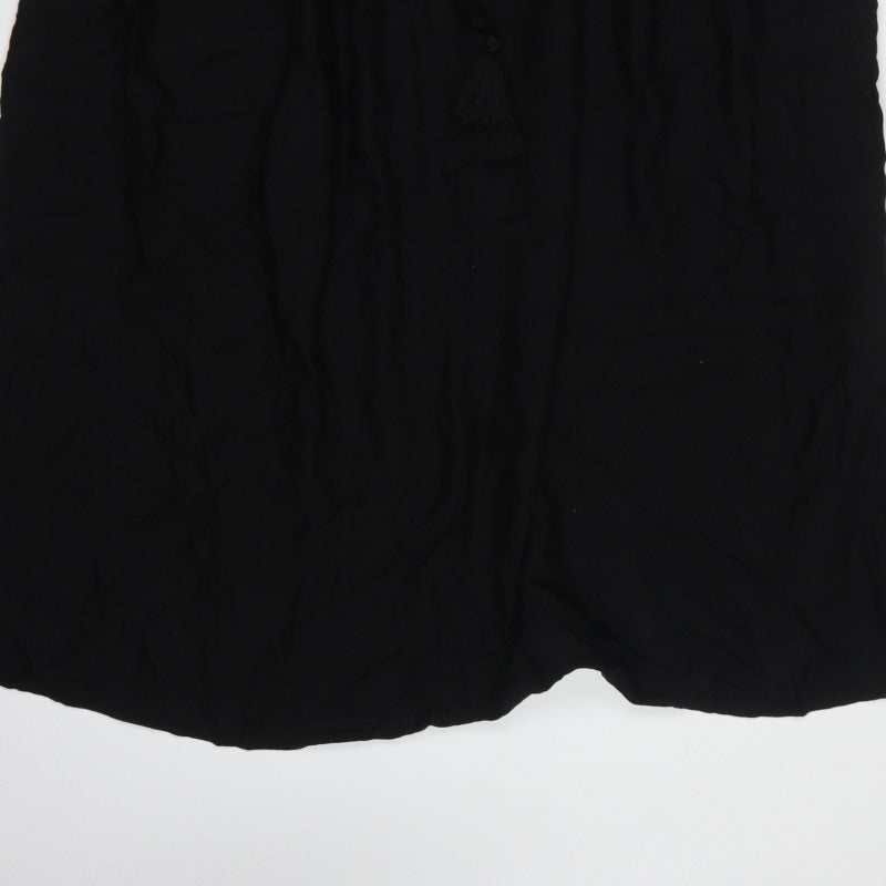 Marks & Spencer Women Black UK 24 Maxi Smocked Strappy Dress