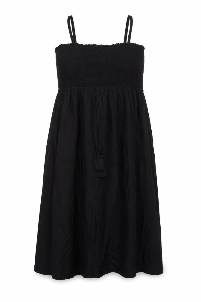 Marks & Spencer Women Black UK 24 Maxi Smocked Strappy Dress