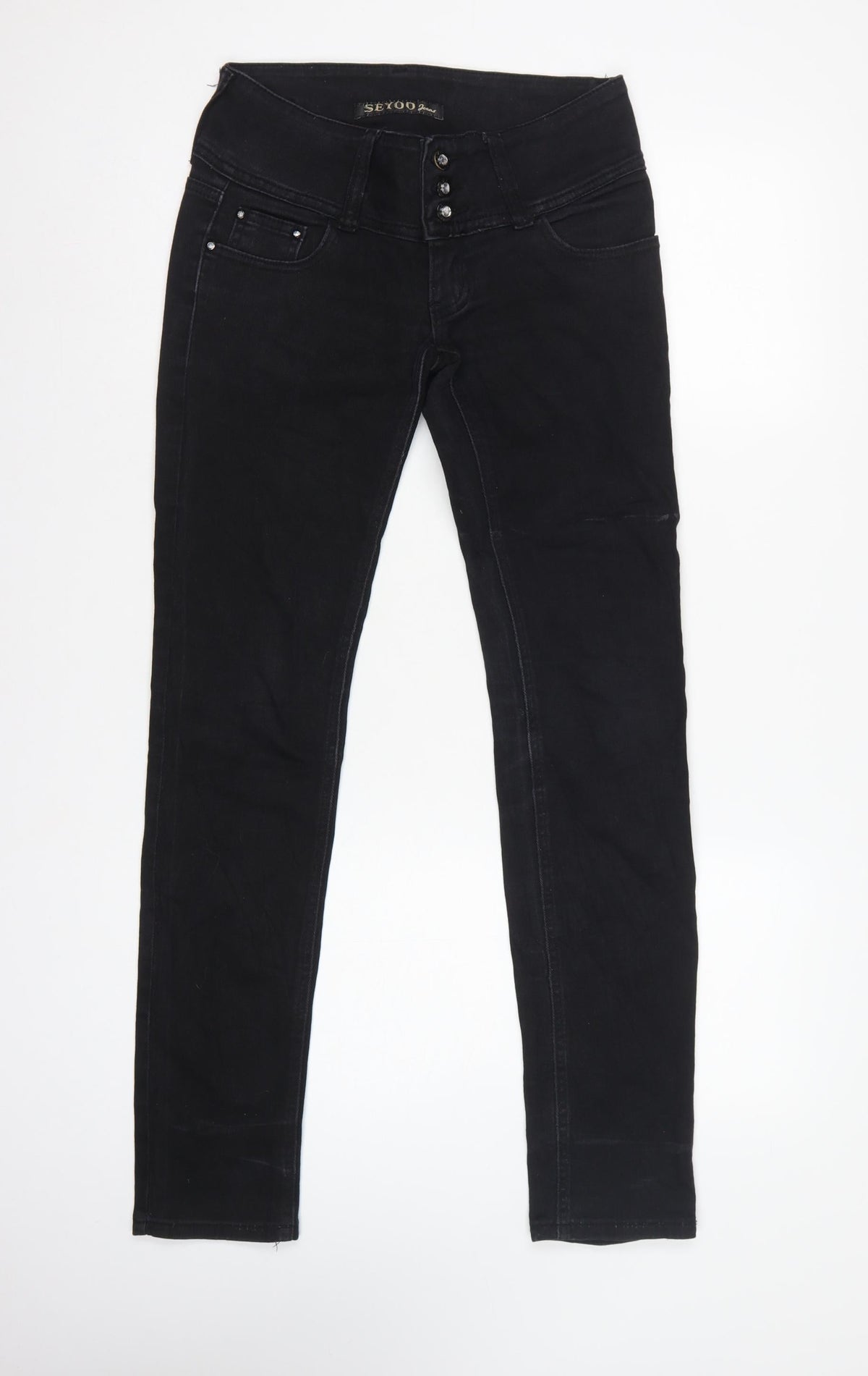 SEYOO Women’s Black UK 8 High Rise Skinny Stretch Jeans