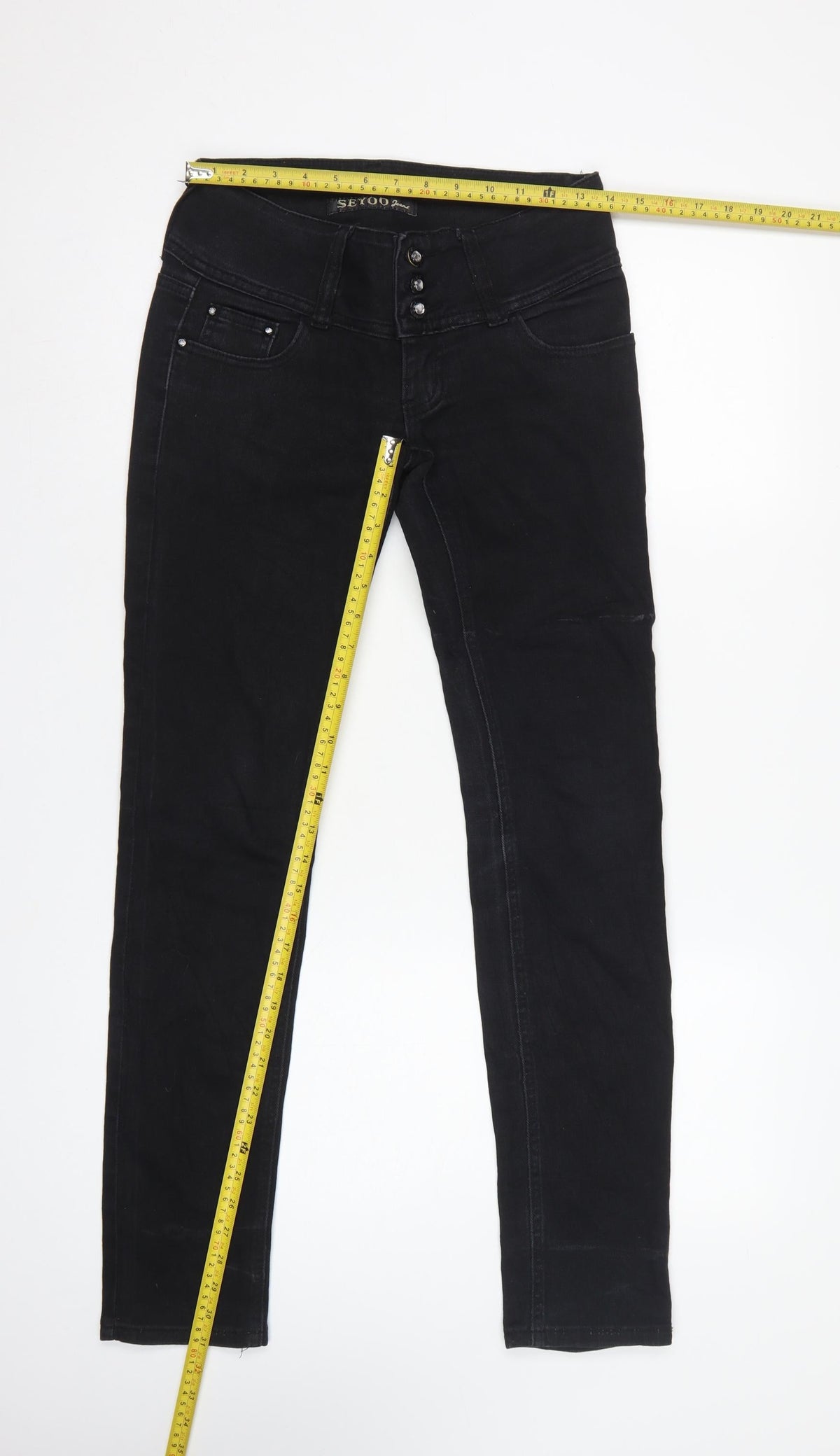 SEYOO Women’s Black UK 8 High Rise Skinny Stretch Jeans