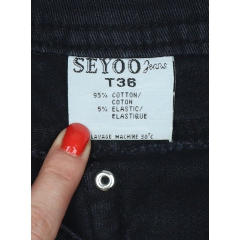 SEYOO Women’s Black UK 8 High Rise Skinny Stretch Jeans