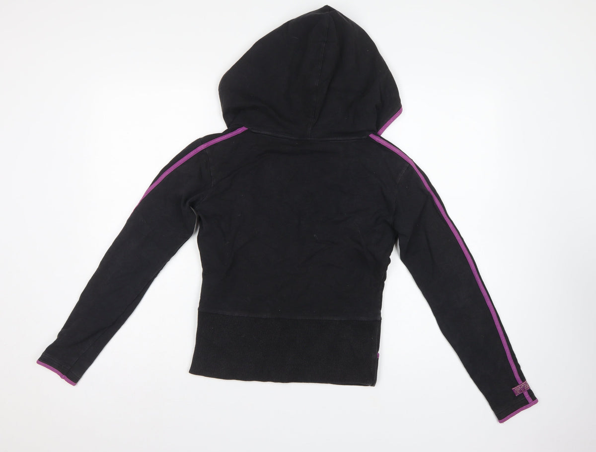 Reebok Women’s Black Purple Size 10 Pullover Hoodie Logo Pockets
