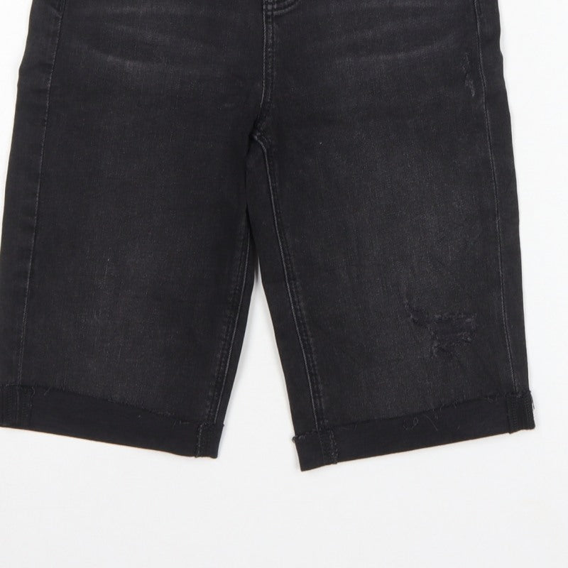 Marks and Spencer Women Black UK 6 High Rise Bermuda Denim Shorts