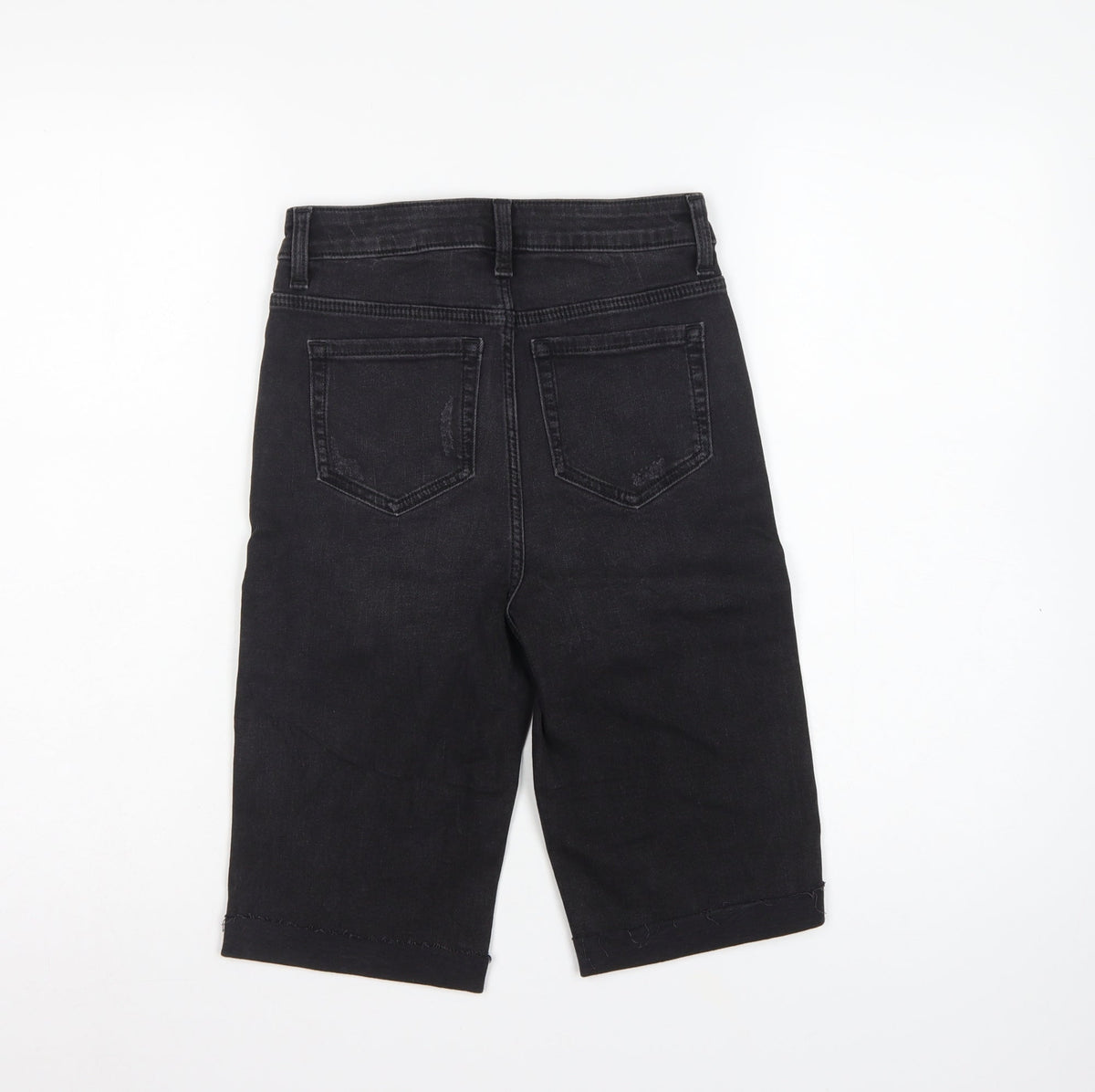 Marks and Spencer Women Black UK 6 High Rise Bermuda Denim Shorts