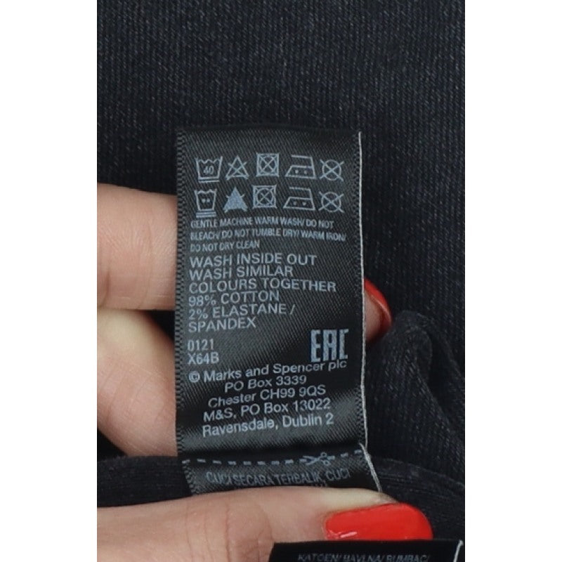 Marks and Spencer Women Black UK 6 High Rise Bermuda Denim Shorts