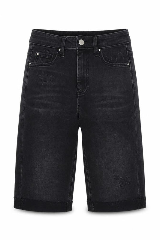 Marks and Spencer Women Black UK 6 High Rise Bermuda Denim Shorts