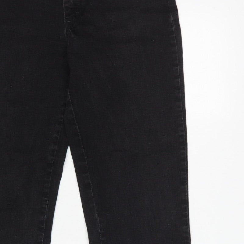 Lee Women's Black UK 8 Long Relaxed Straight Leg Stretch Jeans