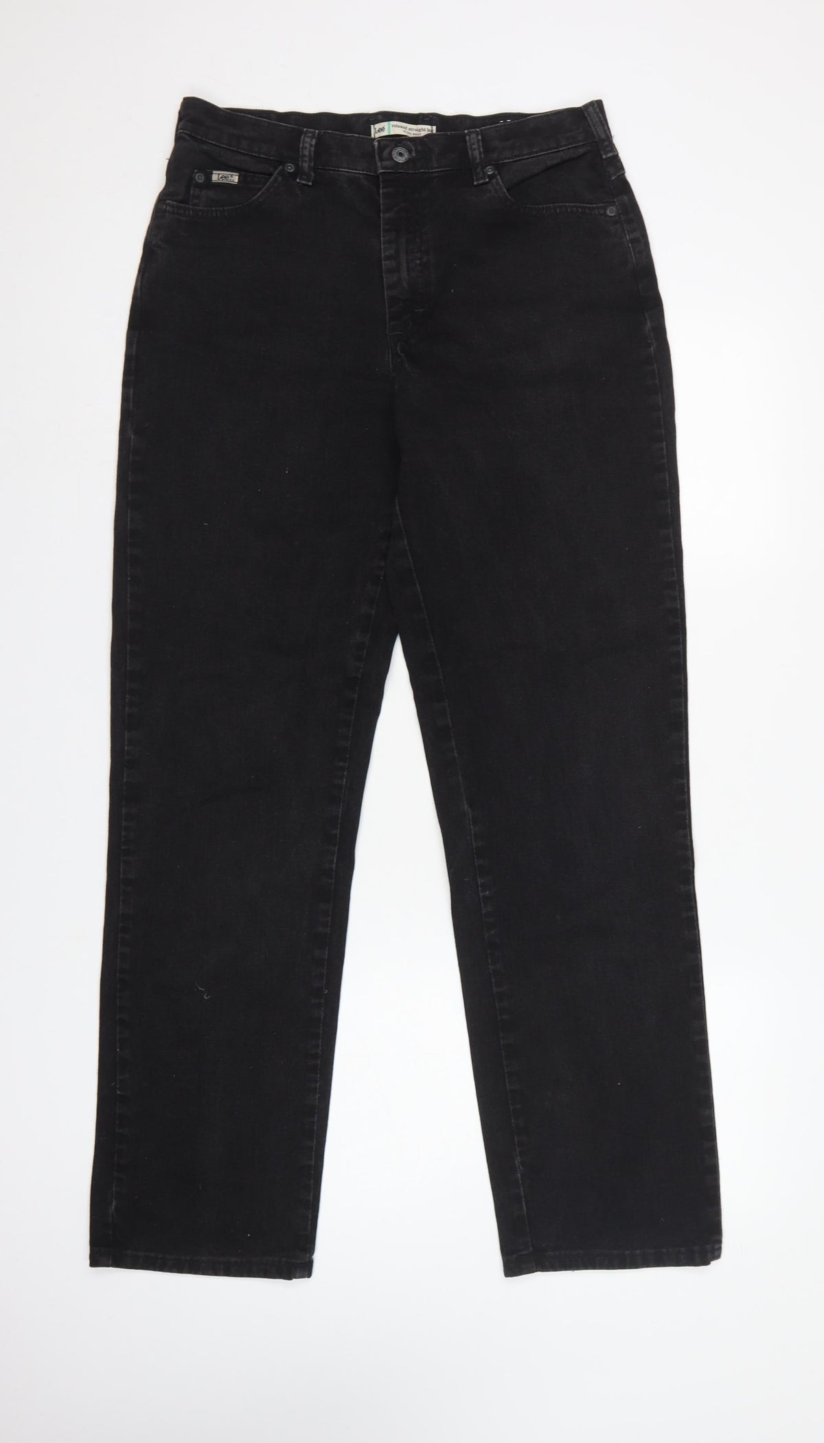 Lee Women's Black UK 8 Long Relaxed Straight Leg Stretch Jeans