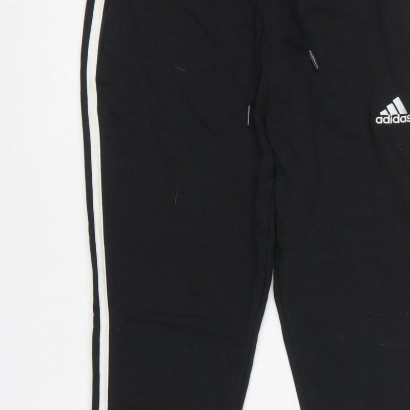 adidas Women’s Black Stripe Jogger Trousers UK 8 Cotton Blend