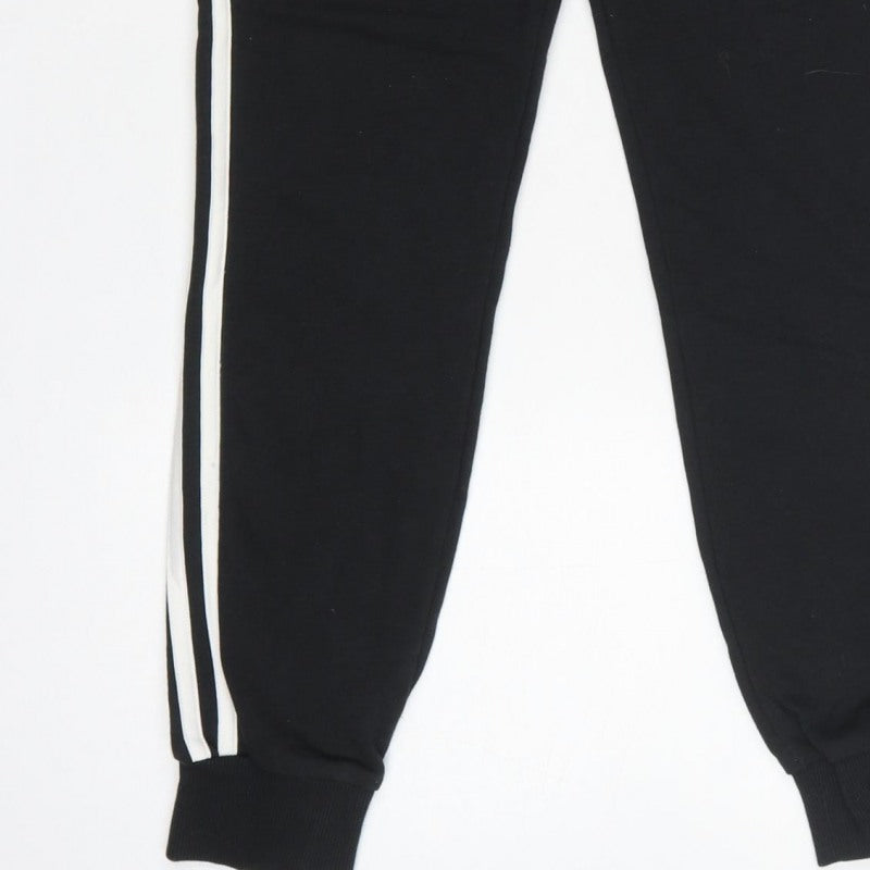 adidas Women’s Black Stripe Jogger Trousers UK 8 Cotton Blend