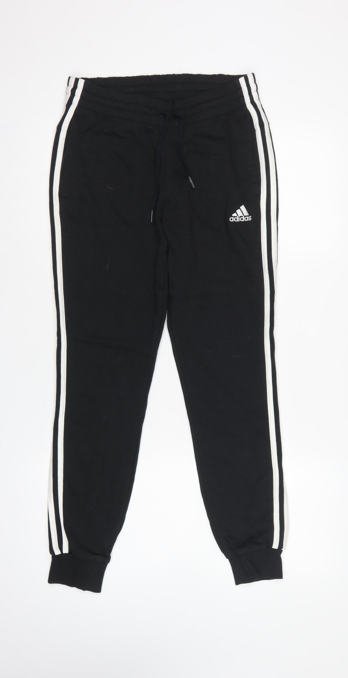 adidas Women’s Black Stripe Jogger Trousers UK 8 Cotton Blend