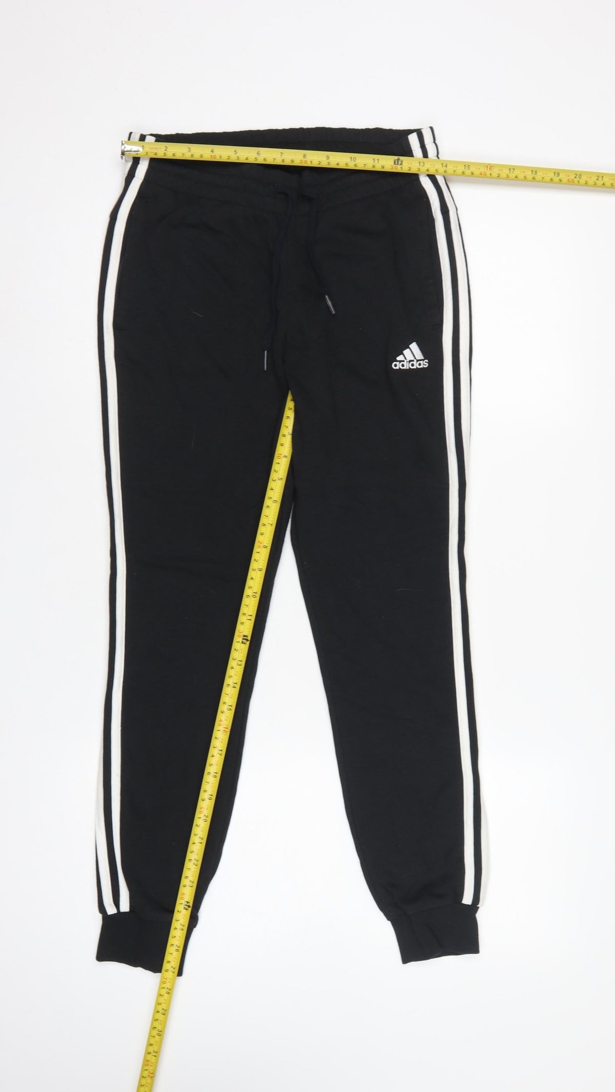 adidas Women’s Black Stripe Jogger Trousers UK 8 Cotton Blend
