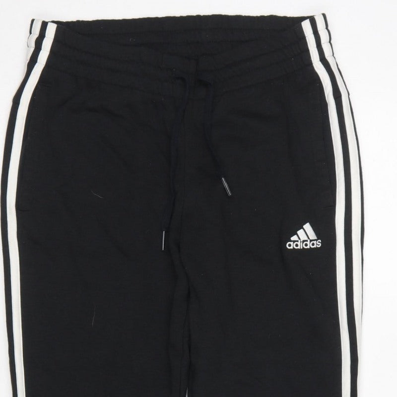 adidas Women’s Black Stripe Jogger Trousers UK 8 Cotton Blend
