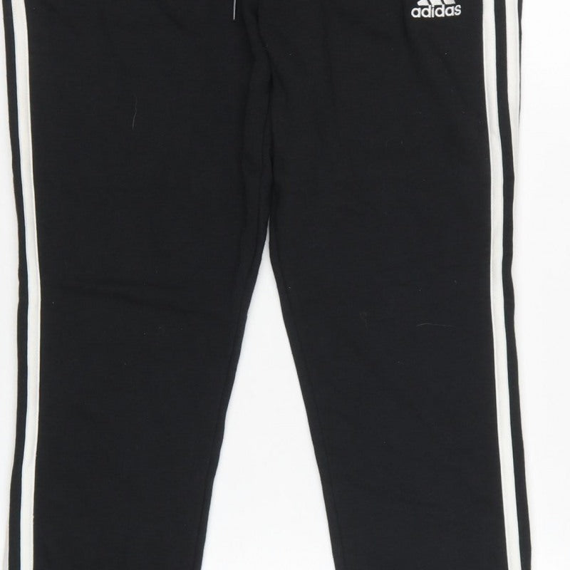 adidas Women’s Black Stripe Jogger Trousers UK 8 Cotton Blend