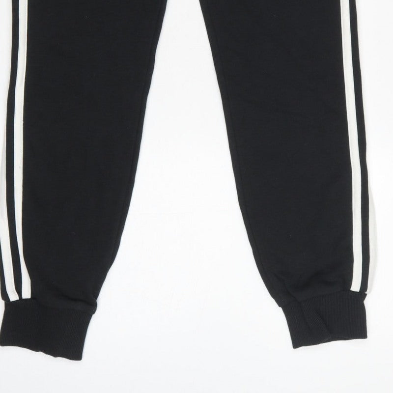 adidas Women’s Black Stripe Jogger Trousers UK 8 Cotton Blend
