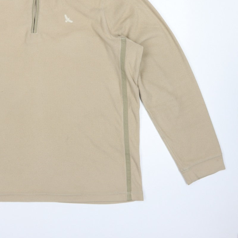 Hawkshead Men’s Beige 2XL 1/4 Zip Fleece Sweatshirt High Neck