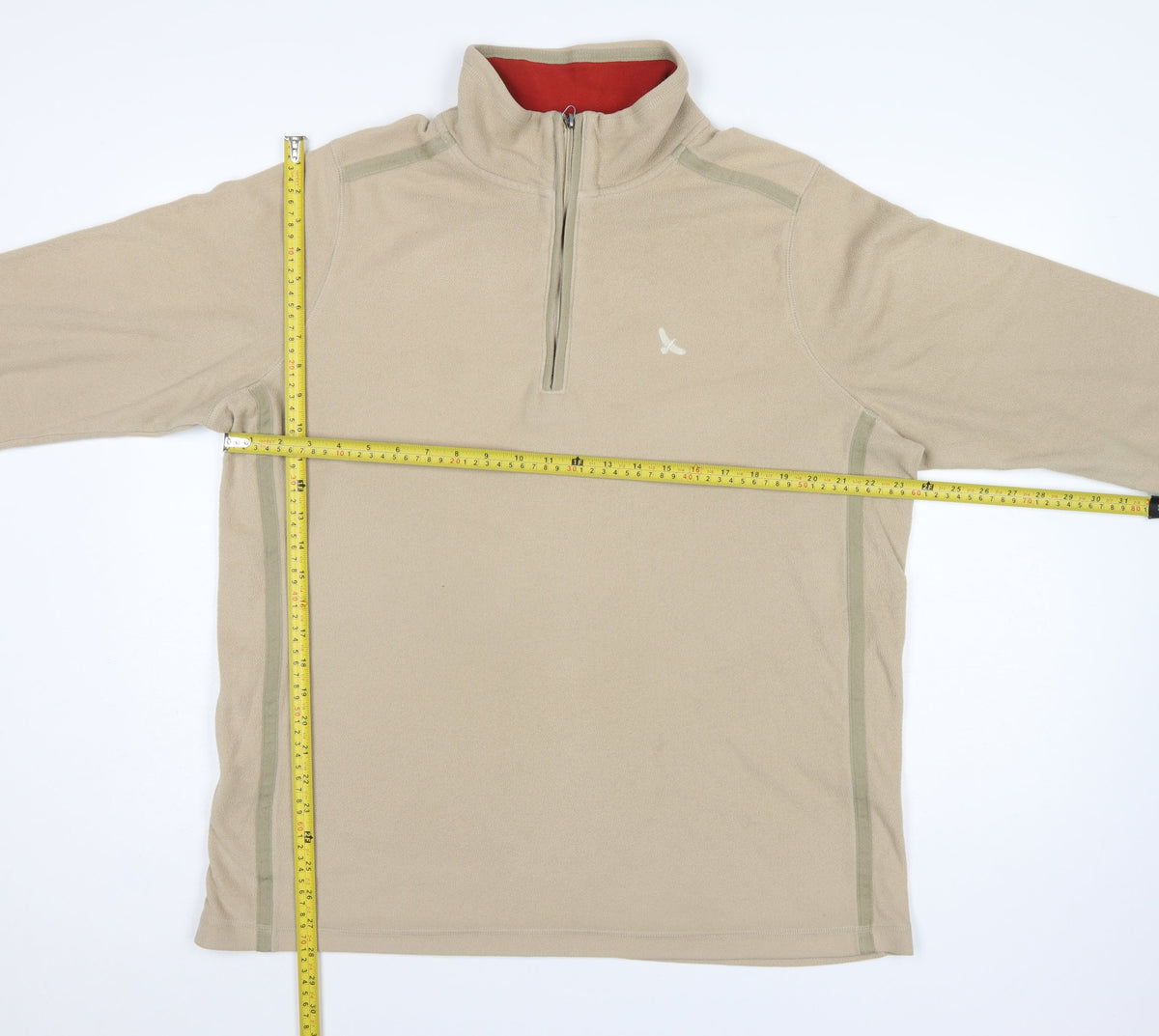 Hawkshead Men’s Beige 2XL 1/4 Zip Fleece Sweatshirt High Neck