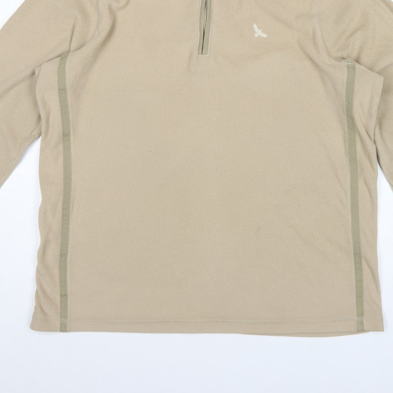 Hawkshead Men’s Beige 2XL 1/4 Zip Fleece Sweatshirt High Neck