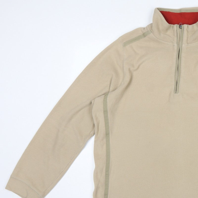 Hawkshead Men’s Beige 2XL 1/4 Zip Fleece Sweatshirt High Neck
