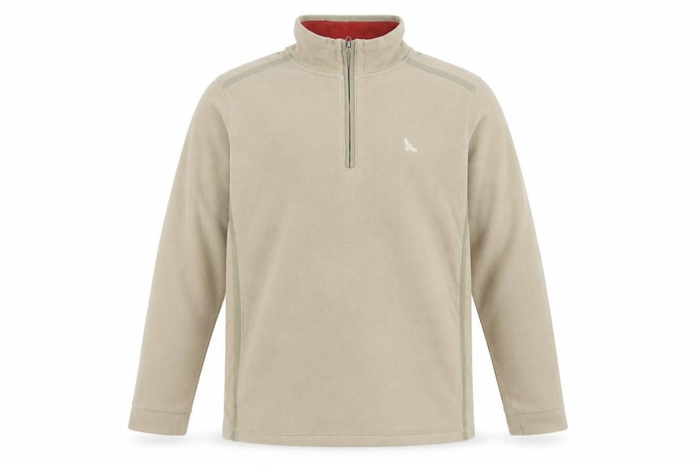 Hawkshead Men’s Beige 2XL 1/4 Zip Fleece Sweatshirt High Neck