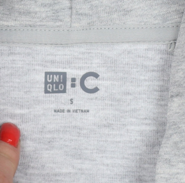 Uniqlo C Women’s Grey Size S Pullover Hoodie Cotton Blend Pockets