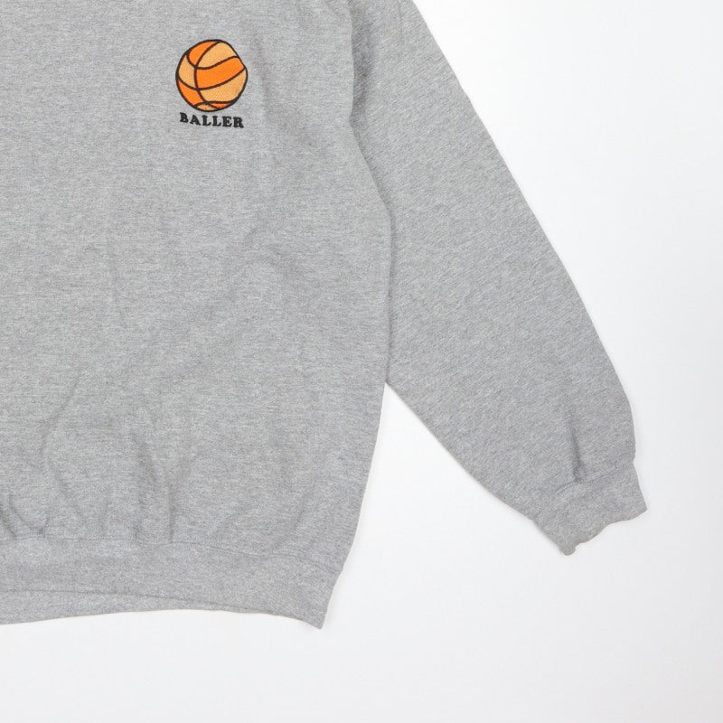 Topman Men’s Grey M Baller Basketball Graphic Crew Neck Sweatshirt