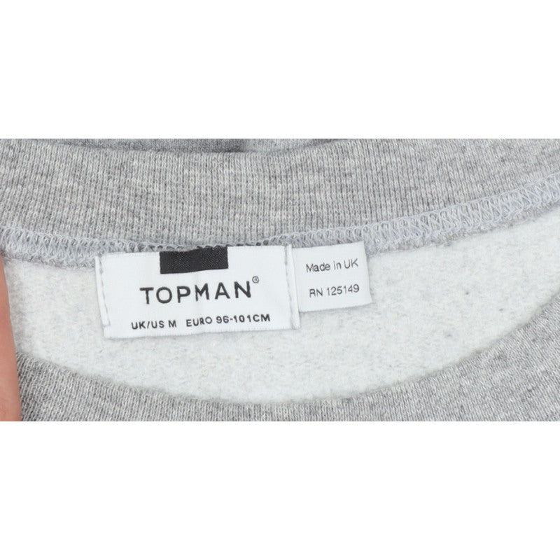 Topman Men’s Grey M Baller Basketball Graphic Crew Neck Sweatshirt