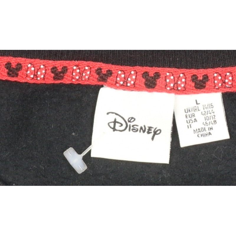 Disney Women’s Black L Pullover Mickey & Minnie Crew Sweatshirt