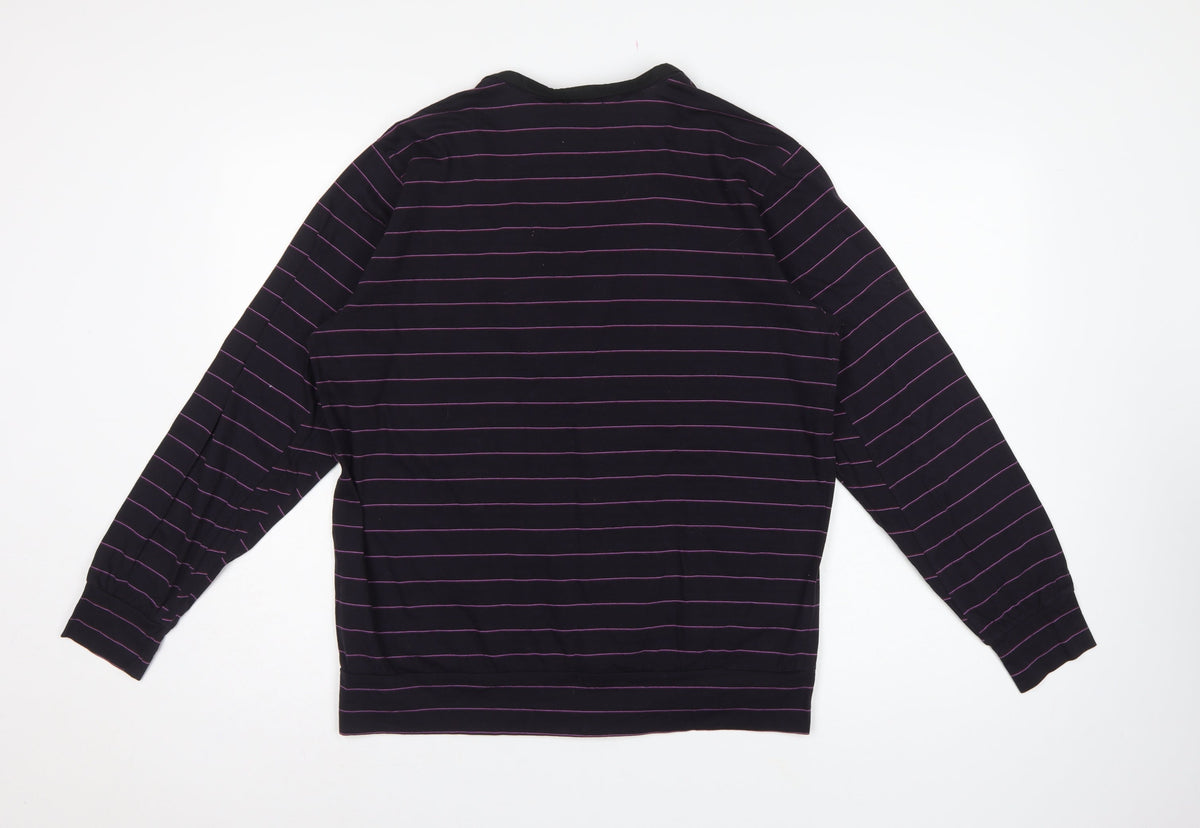 Paul Smith Jeans Men’s Black Purple Stripe Cotton Cardigan L