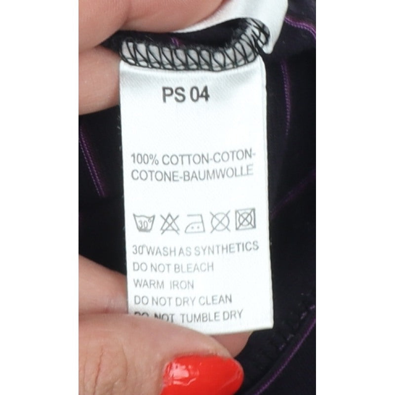 Paul Smith Jeans Men’s Black Purple Stripe Cotton Cardigan L