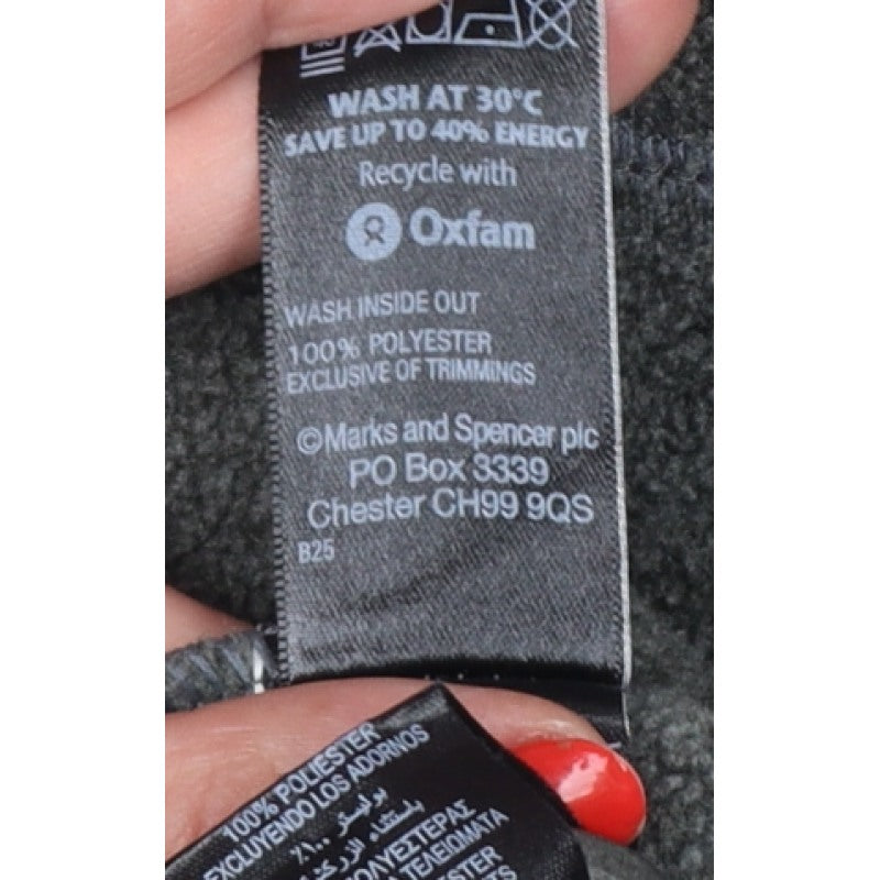 Marks and Spencer Women’s Grey Size 16 Fleece Button Jacket