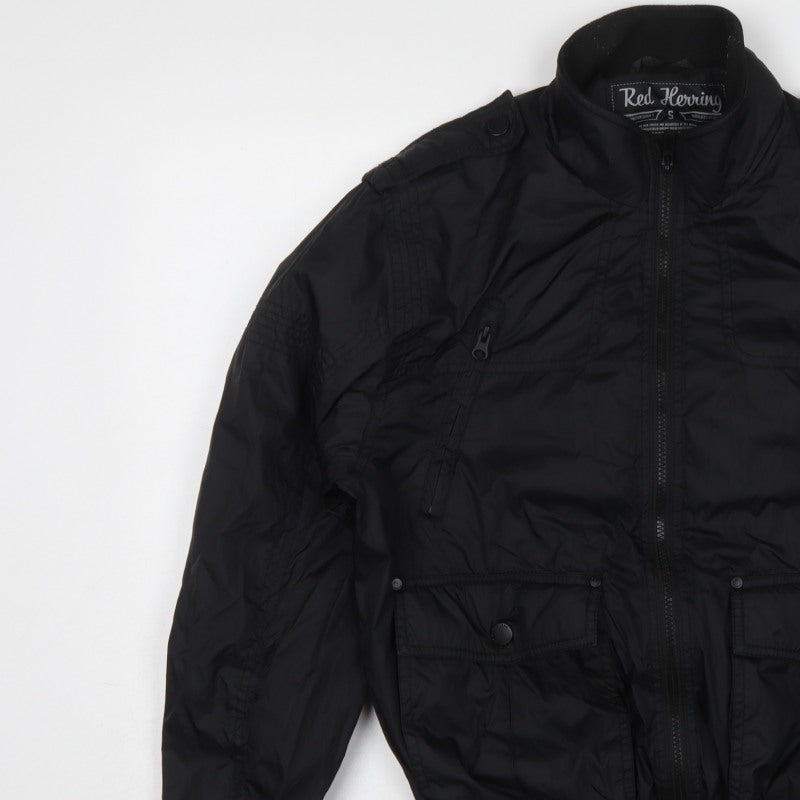 Red Herring Men’s Black Small Bomber Jacket Full Zip