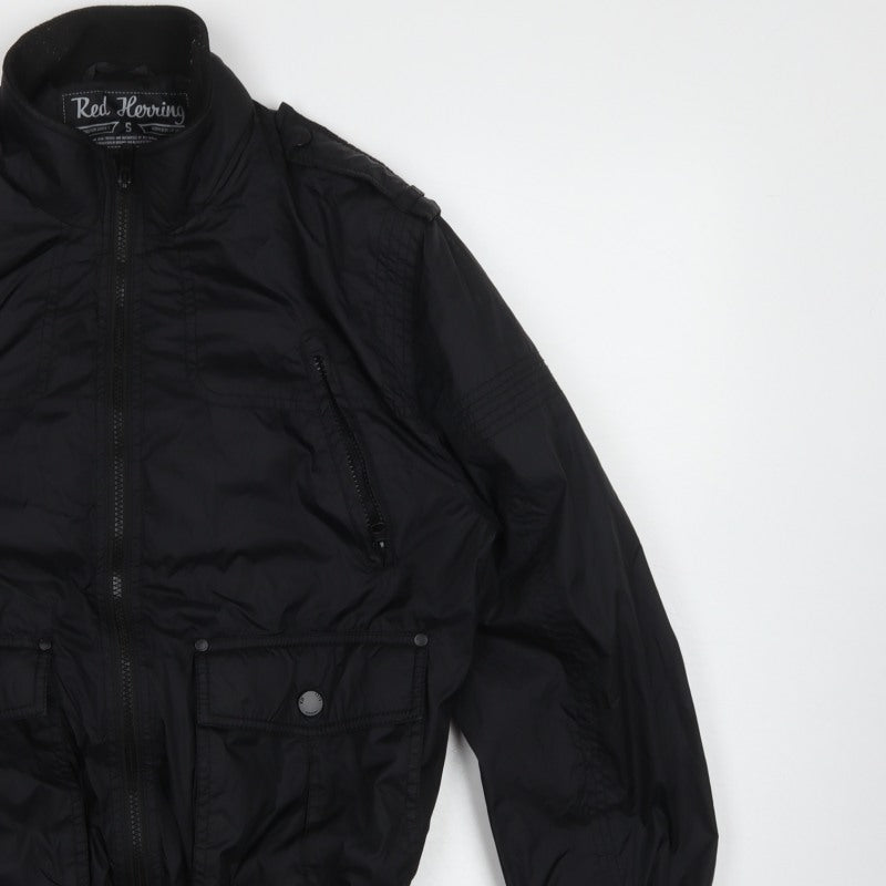 Red Herring Men’s Black Small Bomber Jacket Full Zip