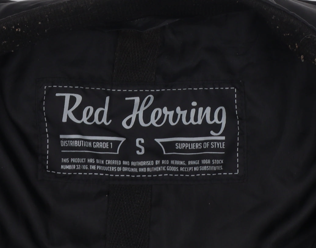 Red Herring Men’s Black Small Bomber Jacket Full Zip