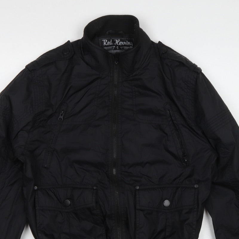 Red Herring Men’s Black Small Bomber Jacket Full Zip