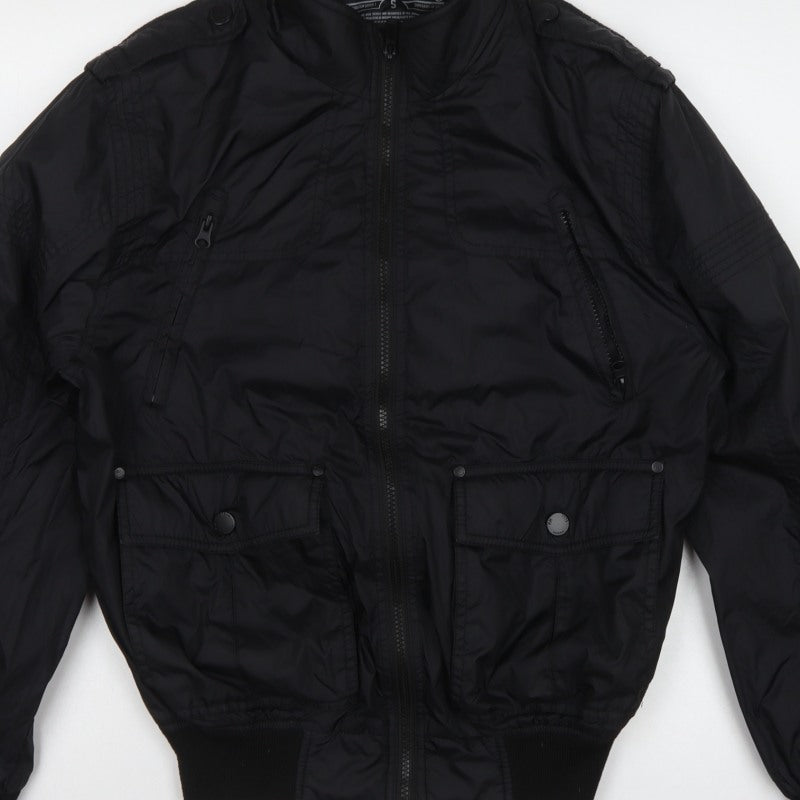 Red Herring Men’s Black Small Bomber Jacket Full Zip
