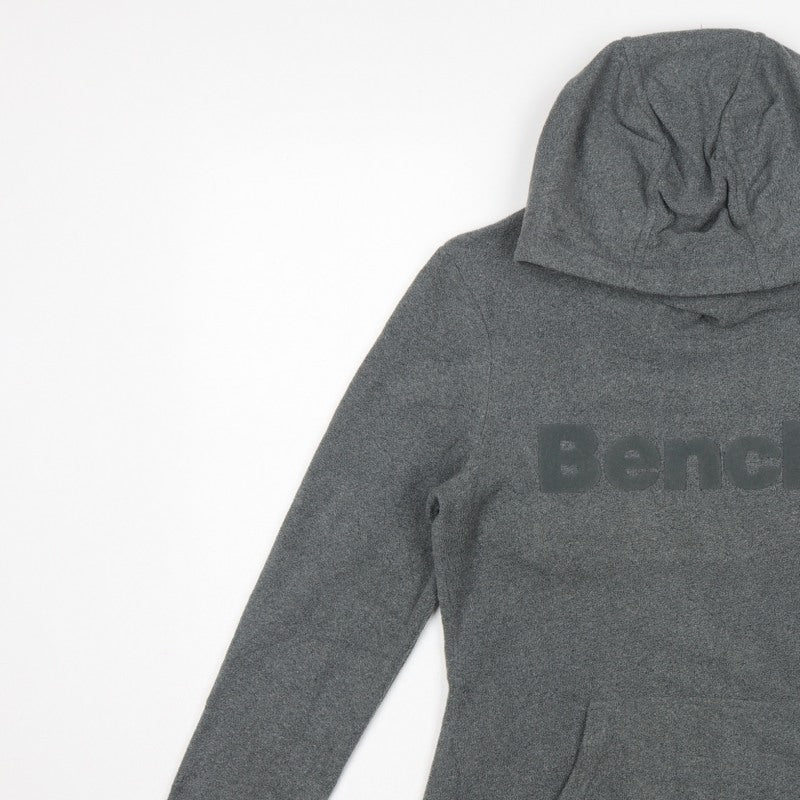 Bench Women’s Grey M Pullover Hoodie Logo Fleece Pockets
