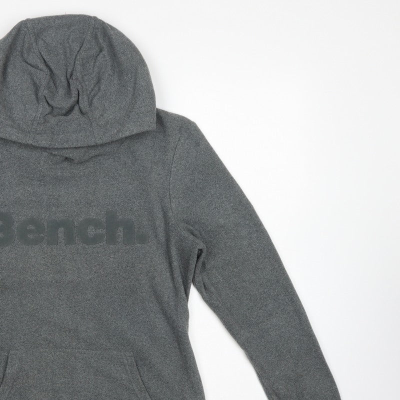 Bench Women’s Grey M Pullover Hoodie Logo Fleece Pockets