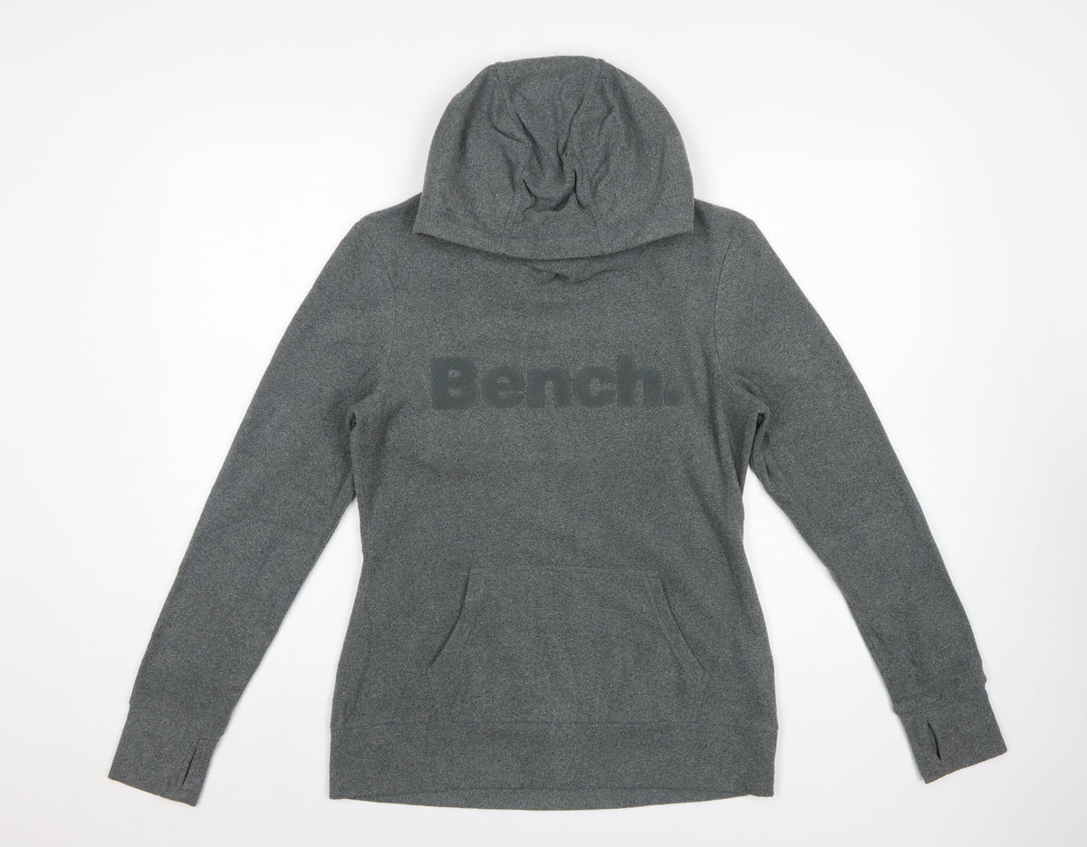 Bench Women’s Grey M Pullover Hoodie Logo Fleece Pockets
