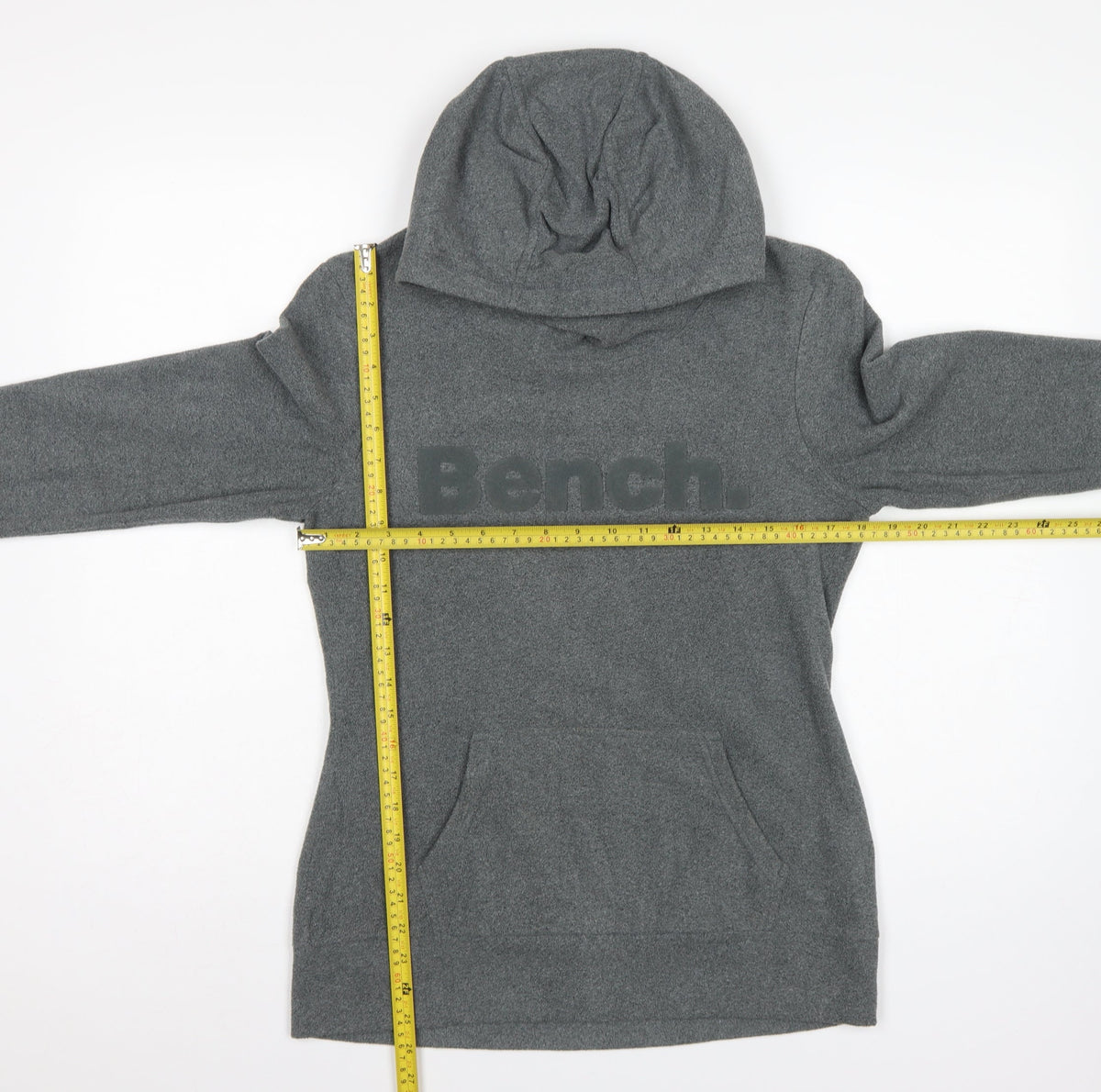 Bench Women’s Grey M Pullover Hoodie Logo Fleece Pockets
