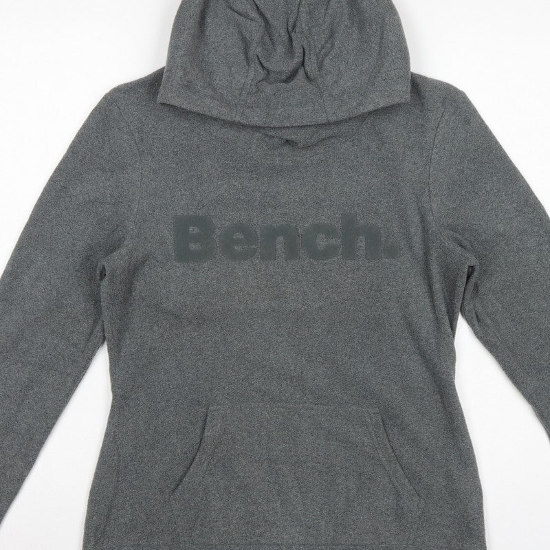 Bench Women’s Grey M Pullover Hoodie Logo Fleece Pockets