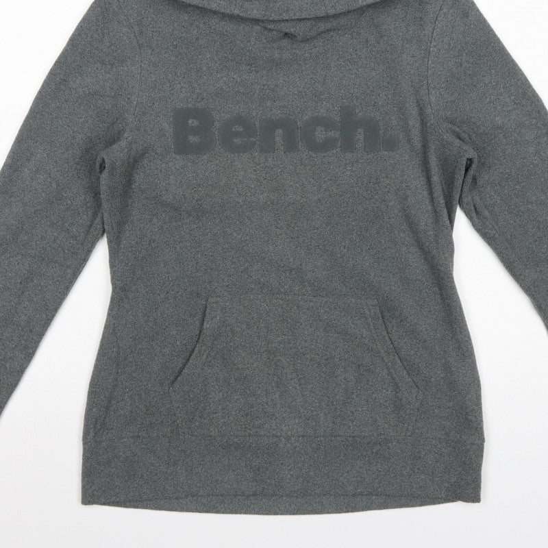 Bench Women’s Grey M Pullover Hoodie Logo Fleece Pockets