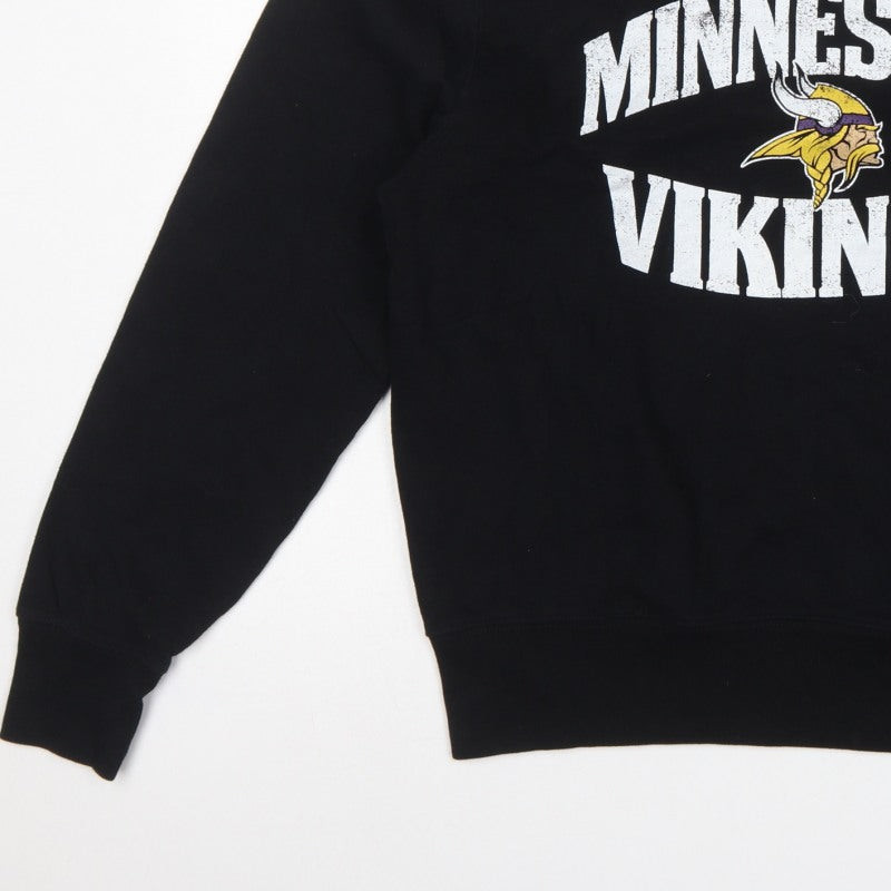 OTS Women's Black L Minnesota Vikings Graphic Pullover Sweatshirt