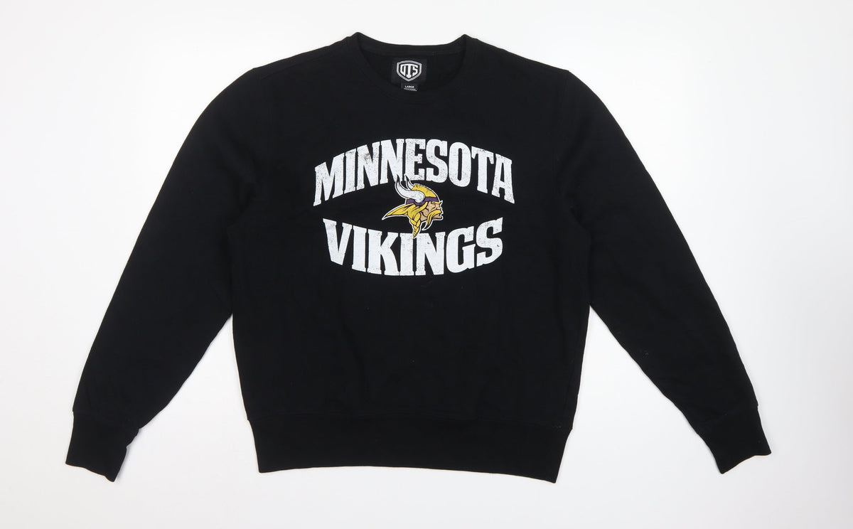 OTS Women's Black L Minnesota Vikings Graphic Pullover Sweatshirt