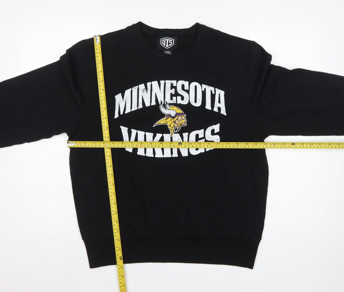OTS Women's Black L Minnesota Vikings Graphic Pullover Sweatshirt