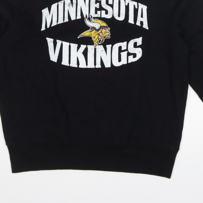 OTS Women's Black L Minnesota Vikings Graphic Pullover Sweatshirt