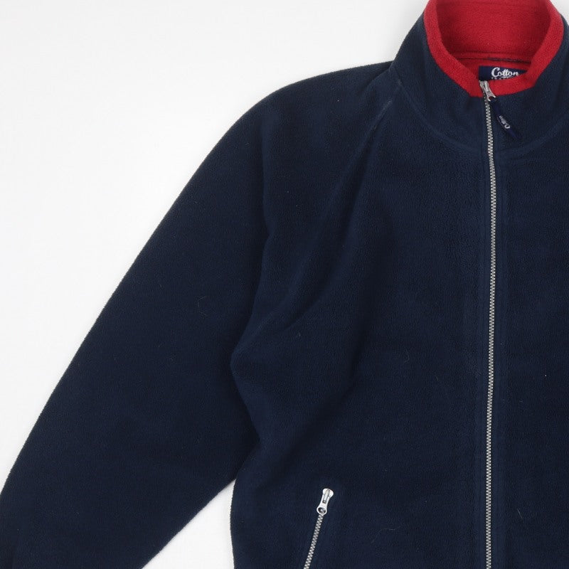 Cotton Traders Men’s Blue L Fleece Full Zip Stand-Up Collar Jacket