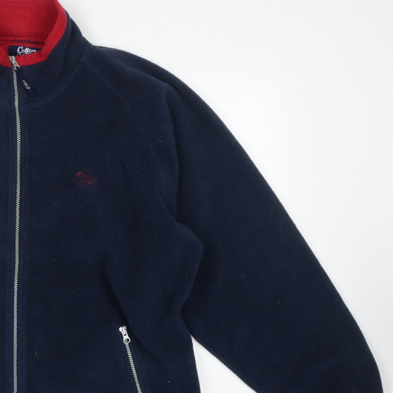 Cotton Traders Men’s Blue L Fleece Full Zip Stand-Up Collar Jacket